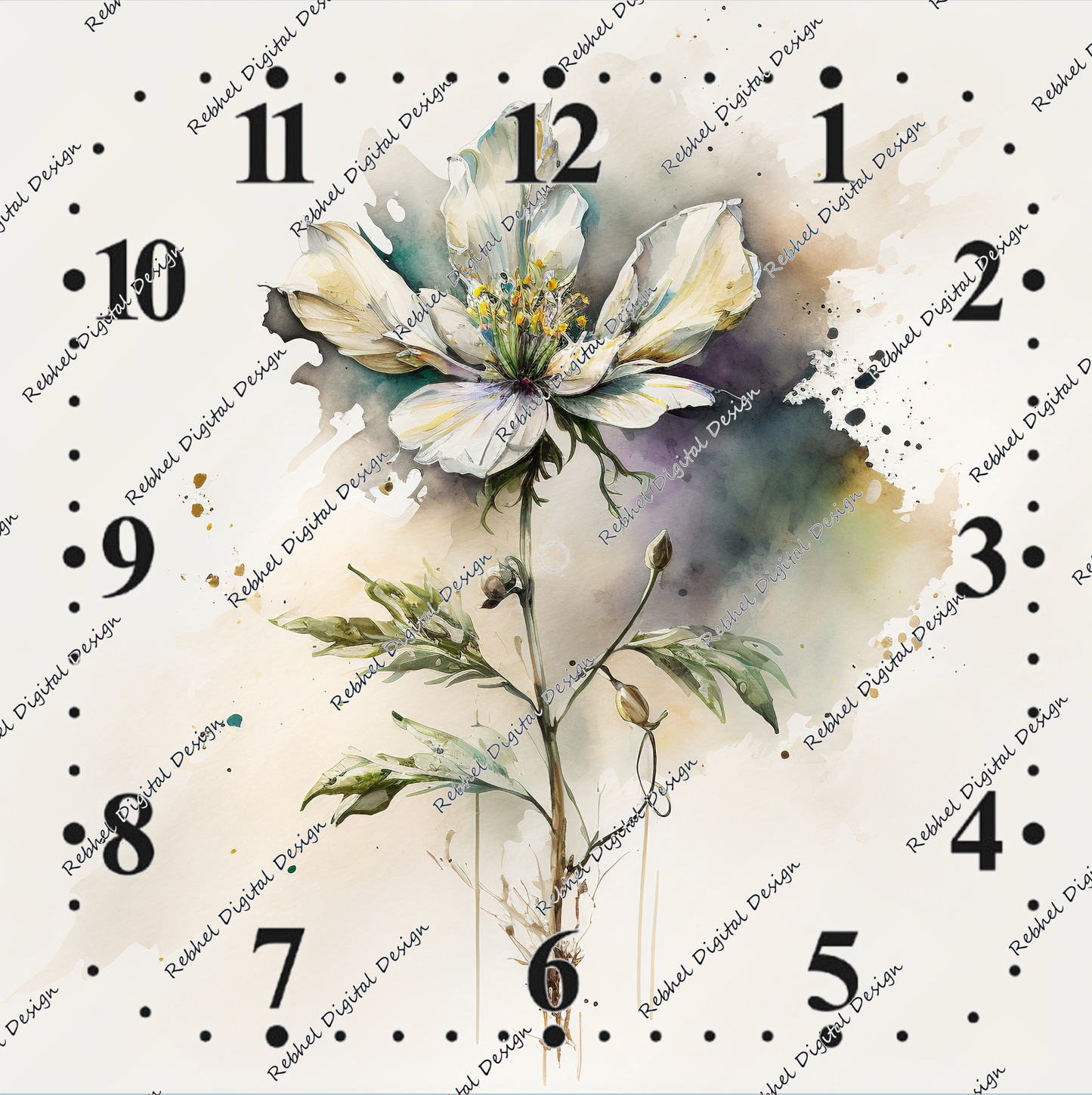 Clock Vintage Floral Design