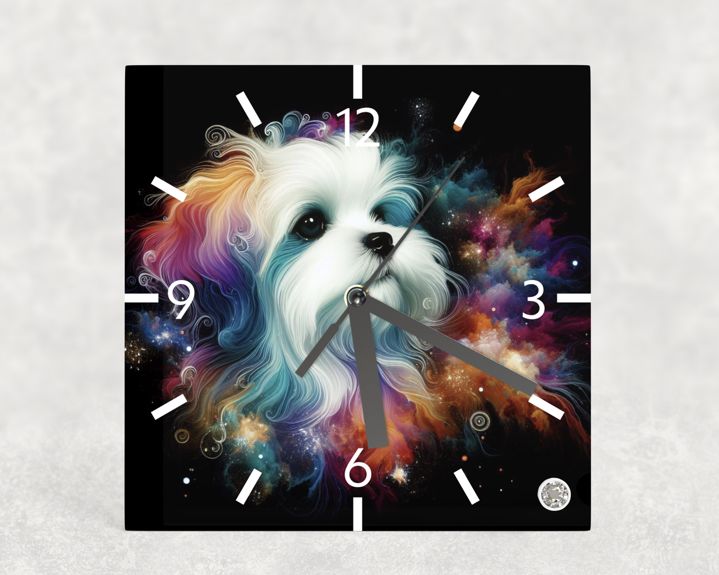 Clock Maltese Alcohol Ink Designs