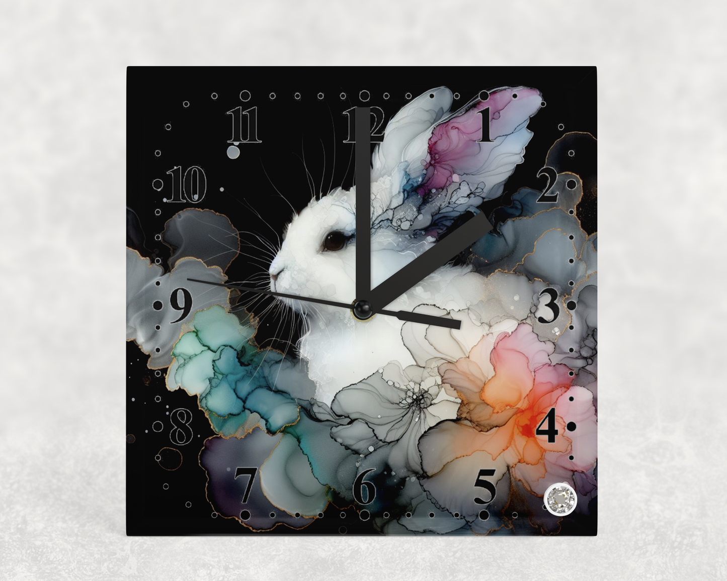 Clock Rabbit Alcohol Ink Designs