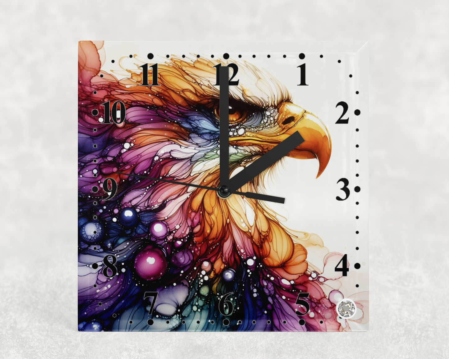 Clock Eagles Alcohol ink Designs