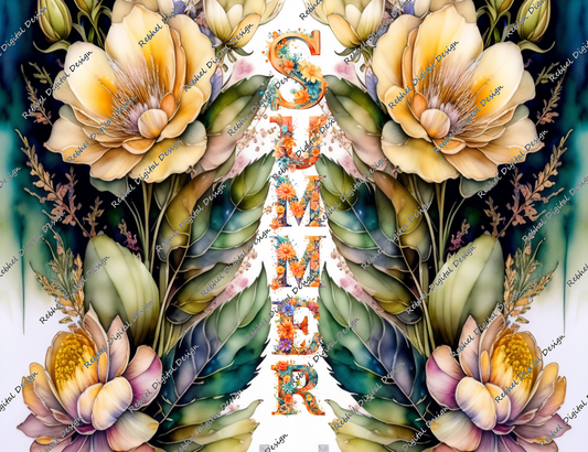 Beautiful Watercolour floral Summer Design