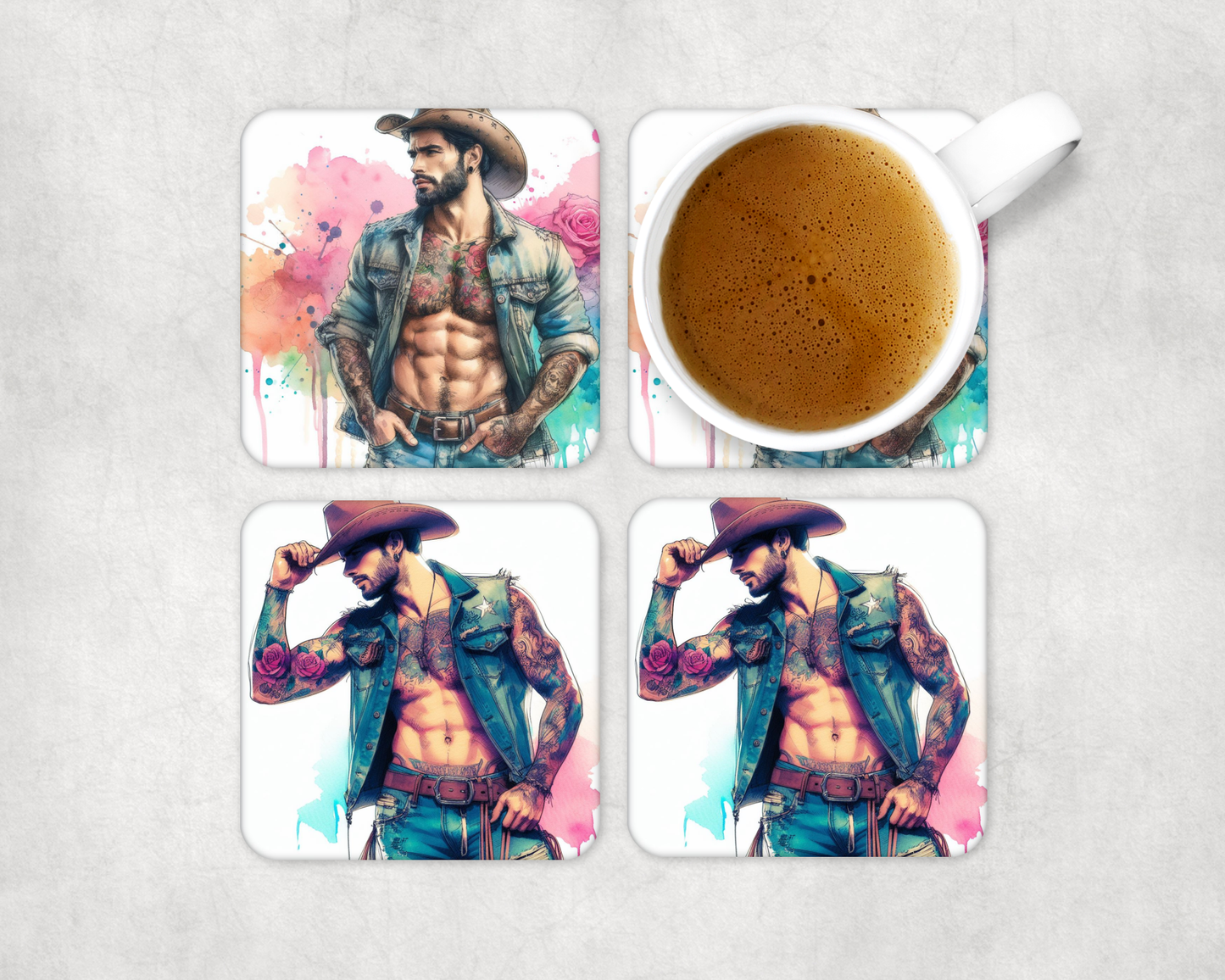 Glass Square Coasters 10 x 10cm (Set of 4) Collection 1