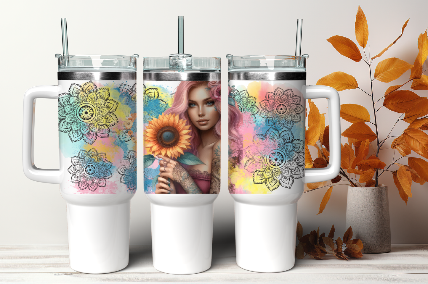 Pastel Mandala Beauty 40oz Design