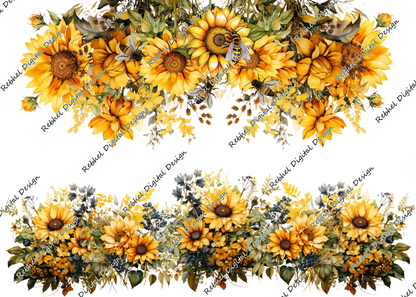 40oz Sunflower Bee Design