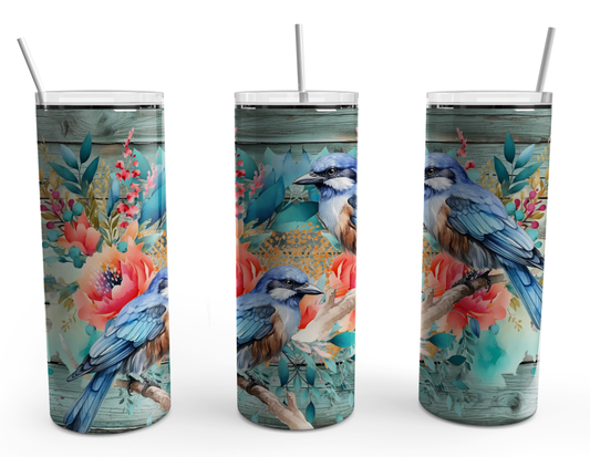 Blue Wren Aussie Floral Design 20oz