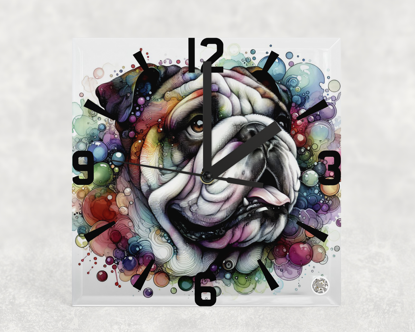 Clock Bulldog Alcohol Ink Designs