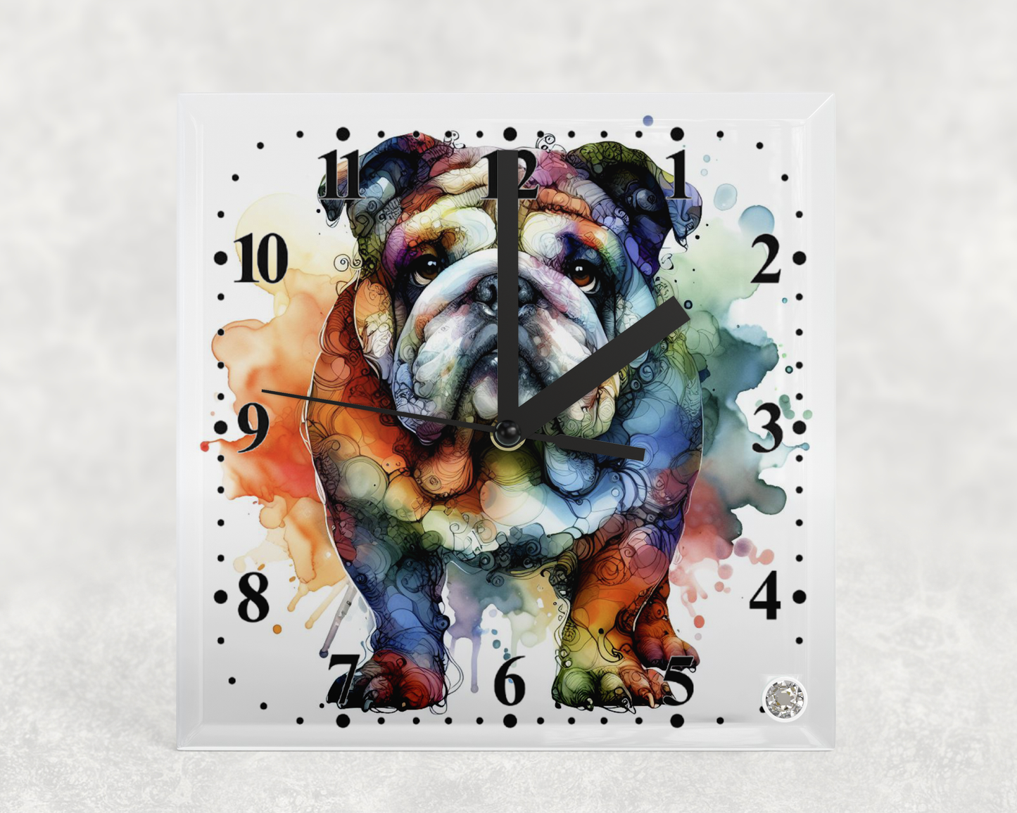 Clock Bulldog Alcohol Ink Designs