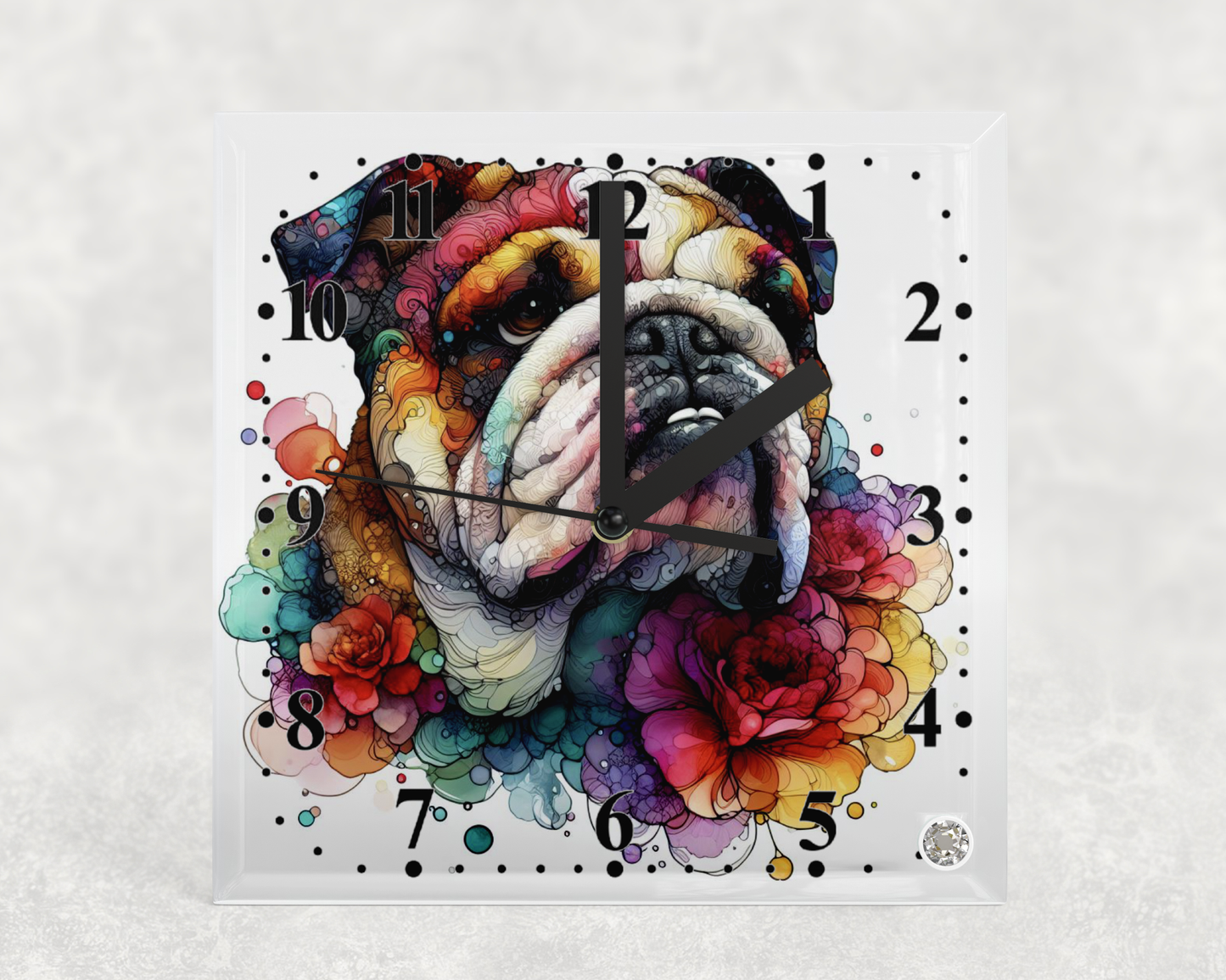 Clock Bulldog Alcohol Ink Designs