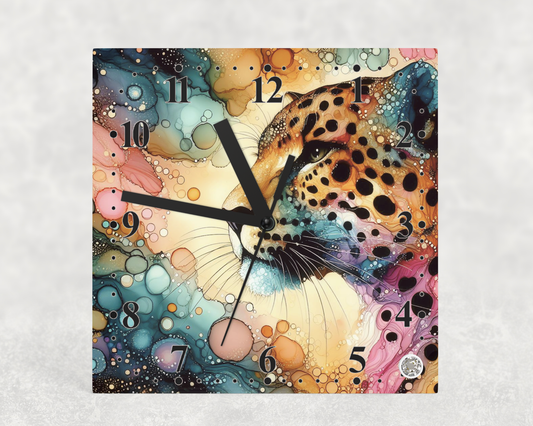 Clock Leopard Alcohol ink designs