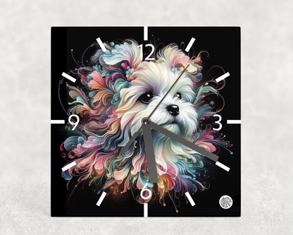 Clock Maltese Alcohol Ink Designs