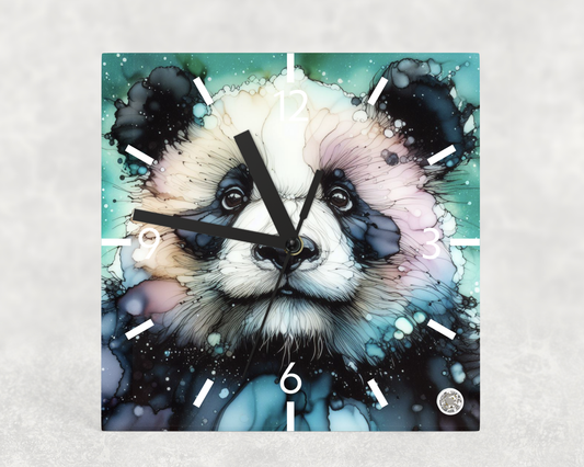 Clock Panda Alcohol Ink Designs