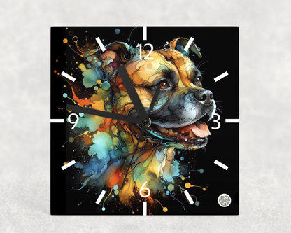 Clock Staffy Alcohol Ink Designs