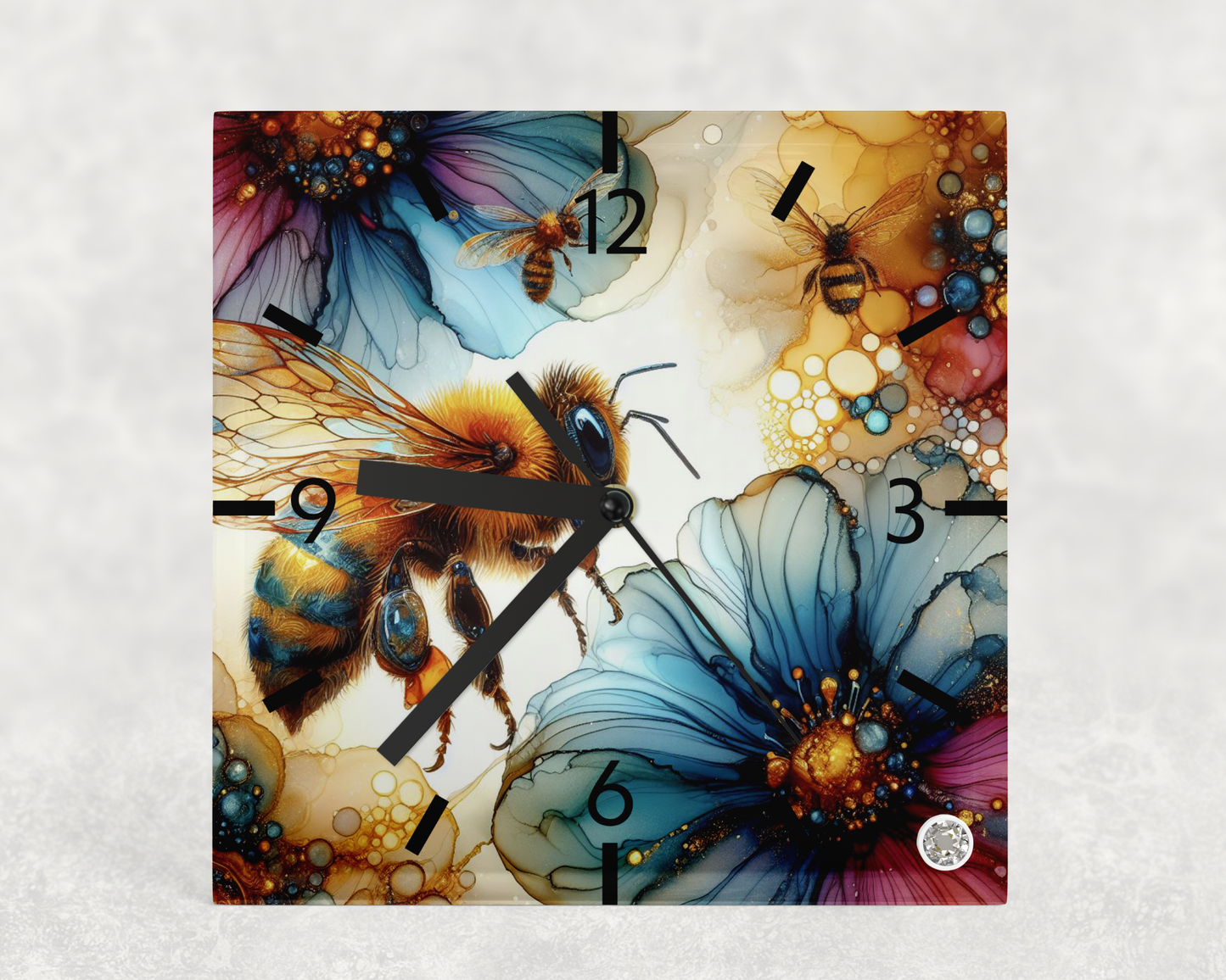 Clock Bee Alcohol Ink Designs