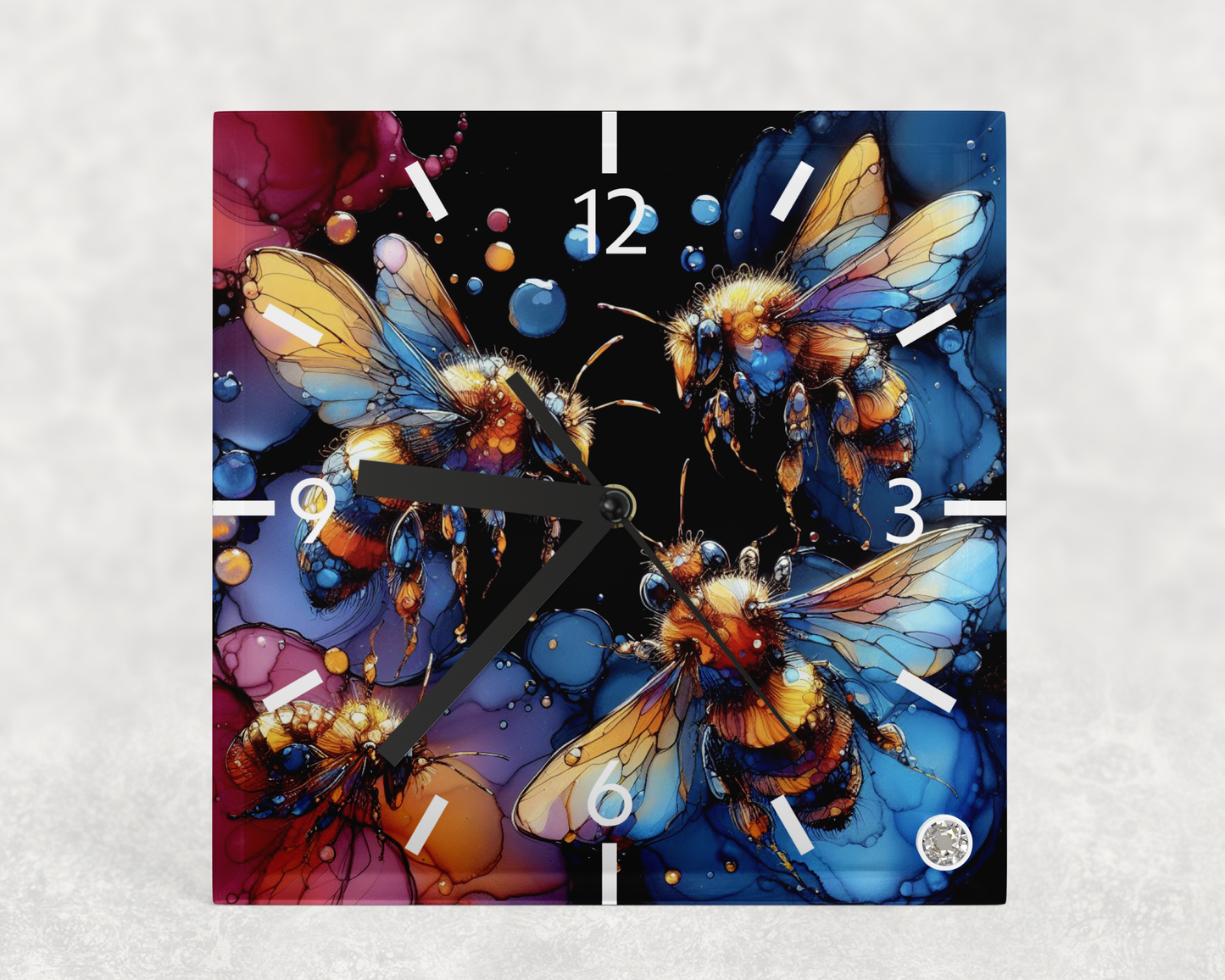 Clock Bee Alcohol Ink Designs