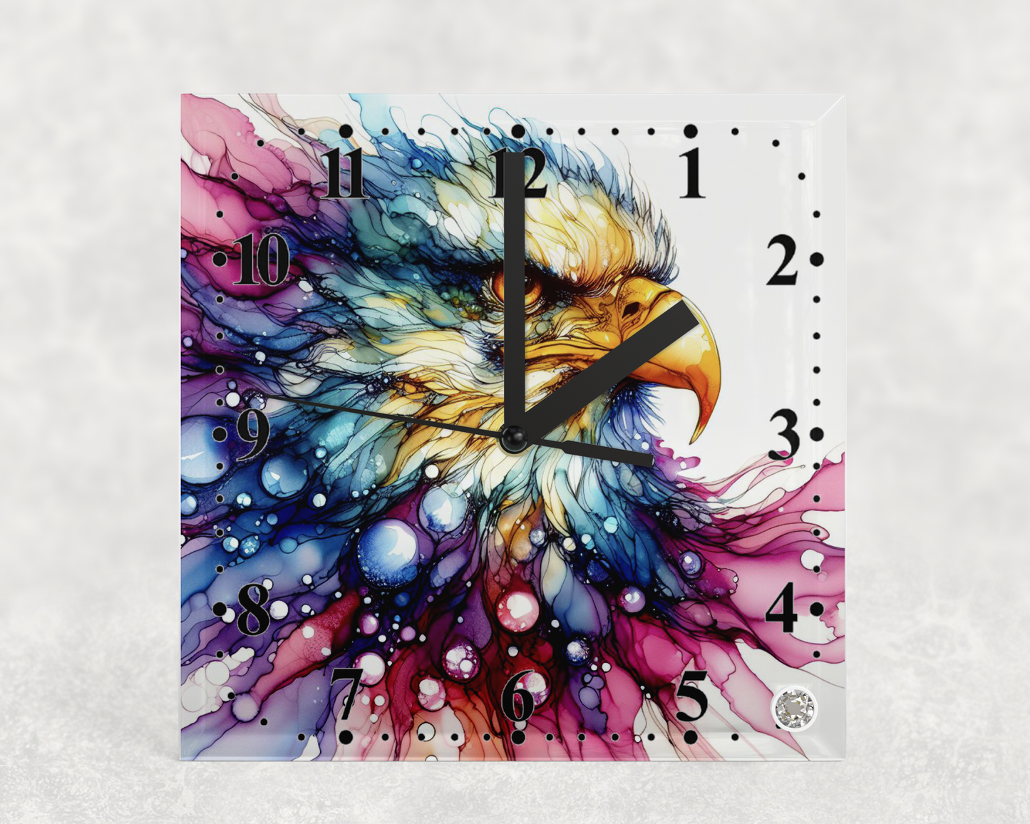 Clock Eagles Alcohol ink Designs