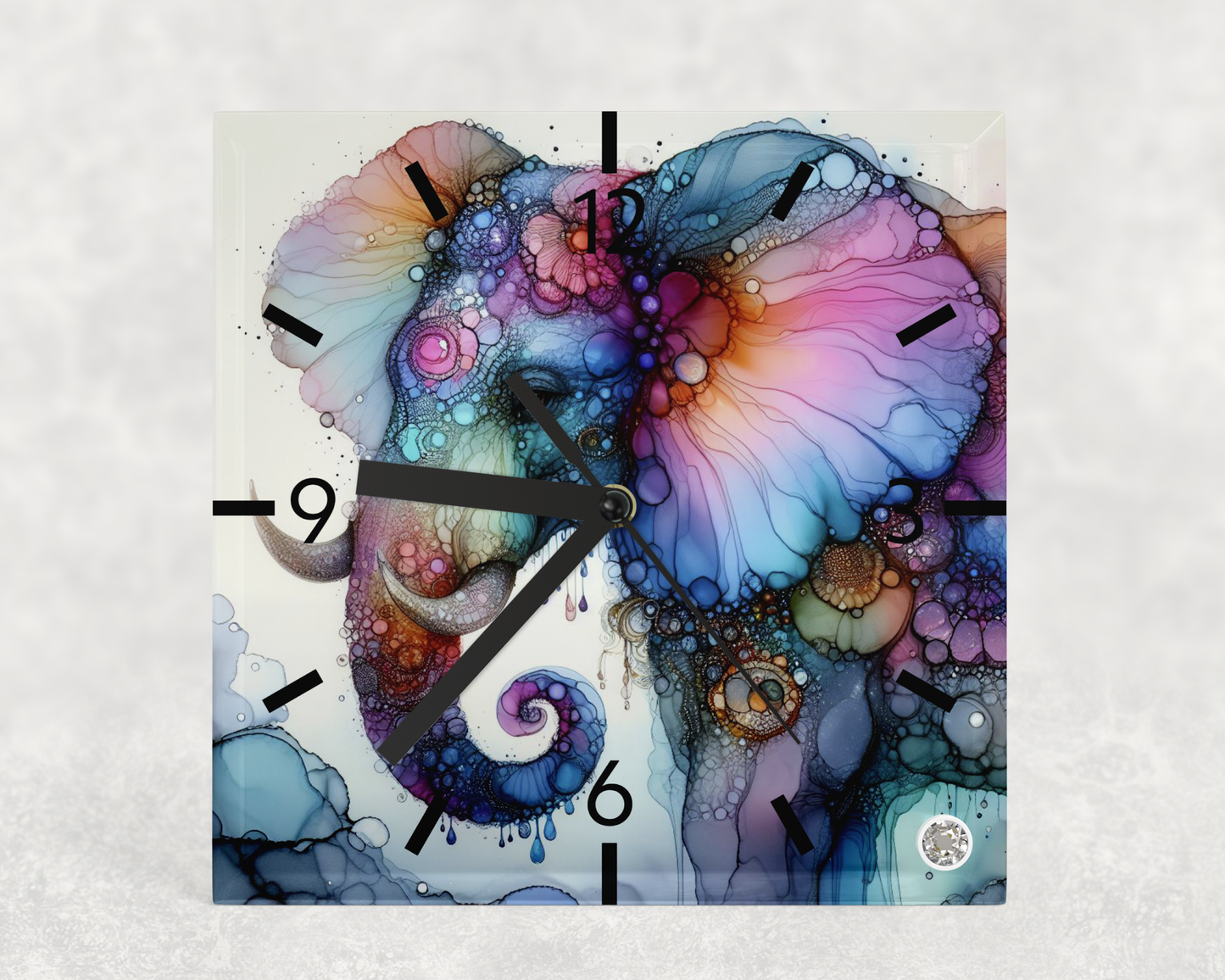 Clock Elephant Alcohol Ink Designs