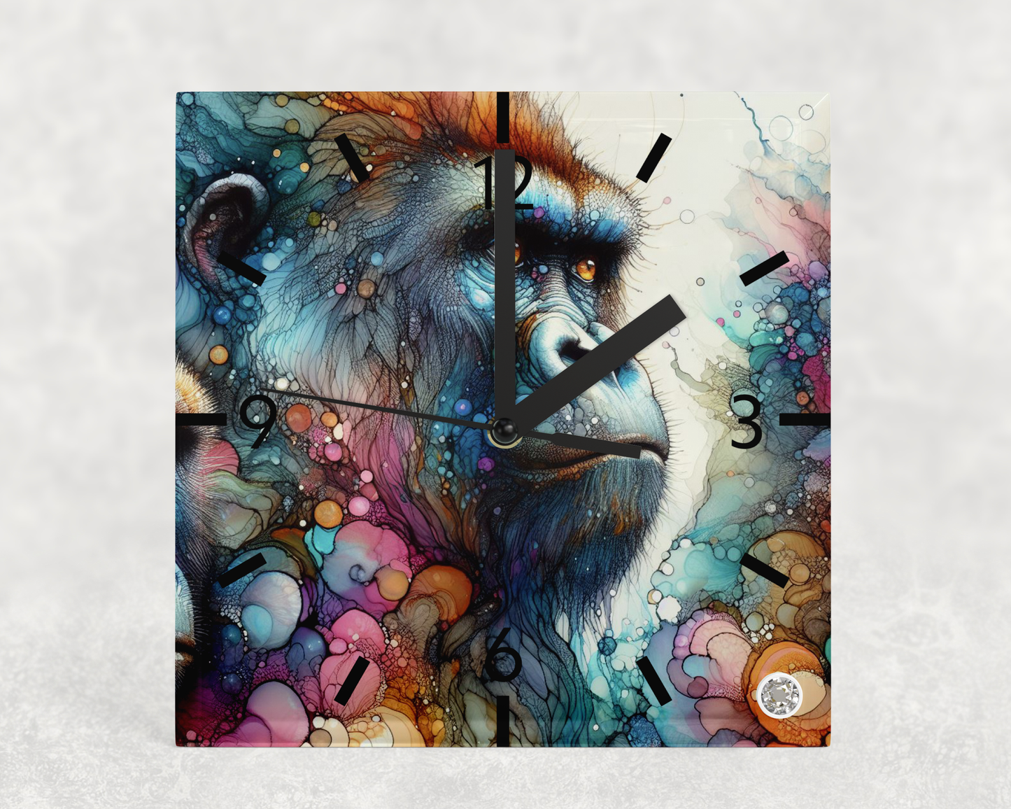 Clock Gorilla Alcohol Ink Designs