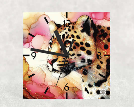 Clock Leopard Alcohol ink designs