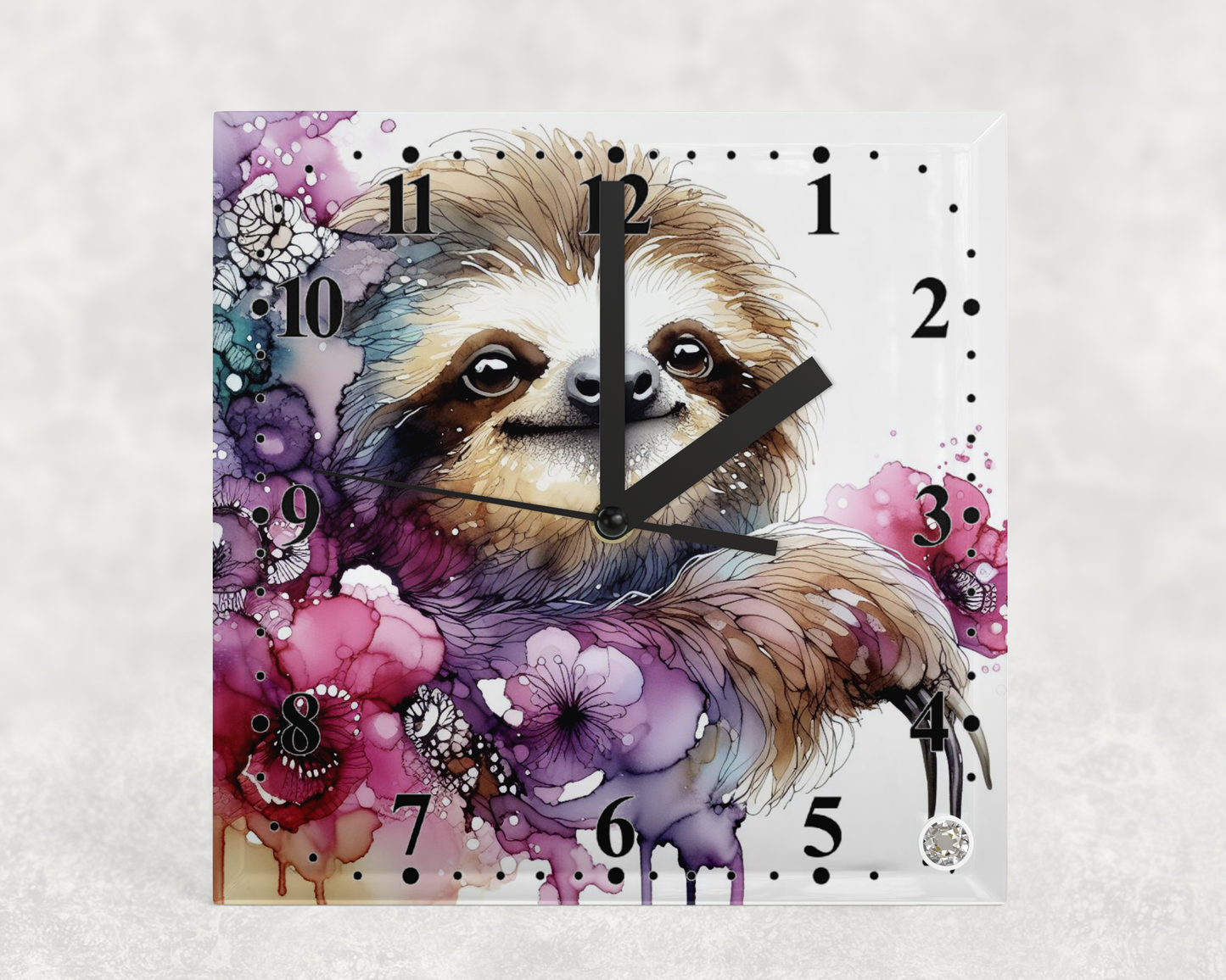 Clock Alcohol Ink Design