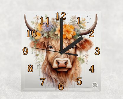 Glass Clocks with stand 20cm x 20cm. Collection 1