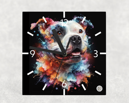 Clock Staffy Alcohol Ink Designs