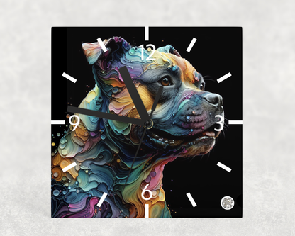 Clock Staffy Alcohol Ink Designs
