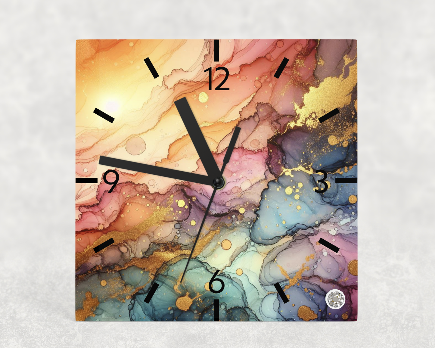 Clock Alcohol Ink Designs