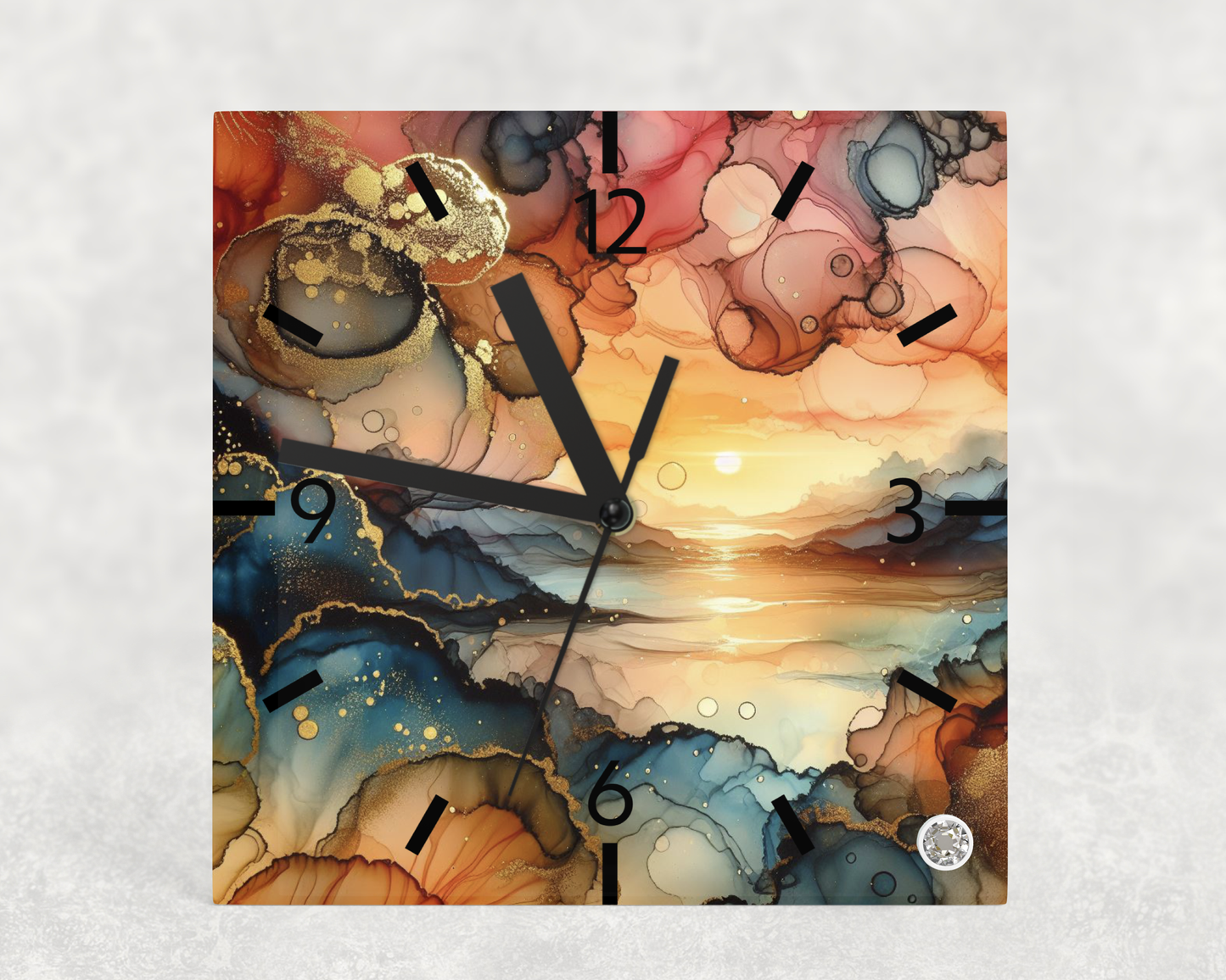 Clock Alcohol Ink Designs