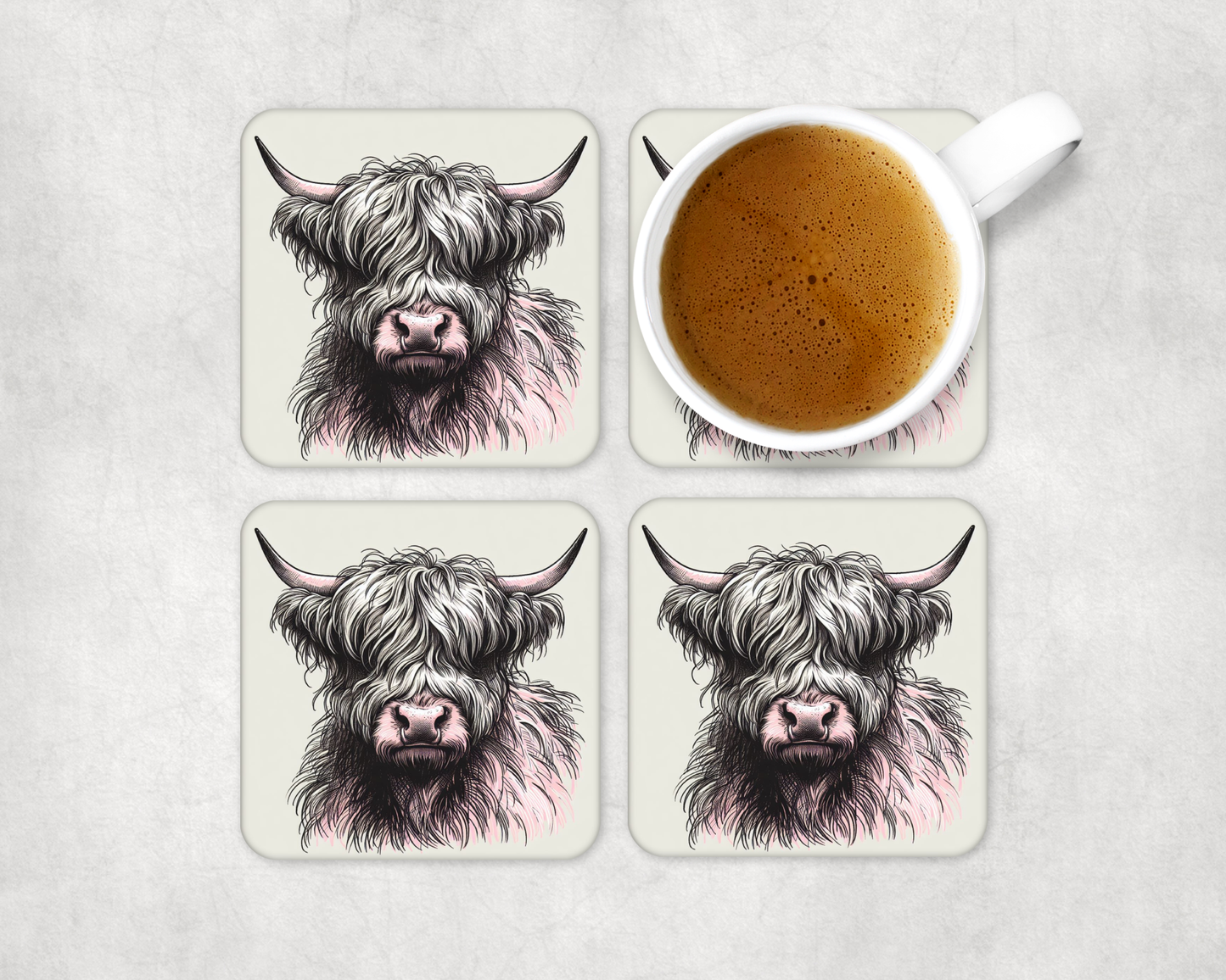 Glass Square Coasters 10 x 10cm (Set of 4) Collection 1