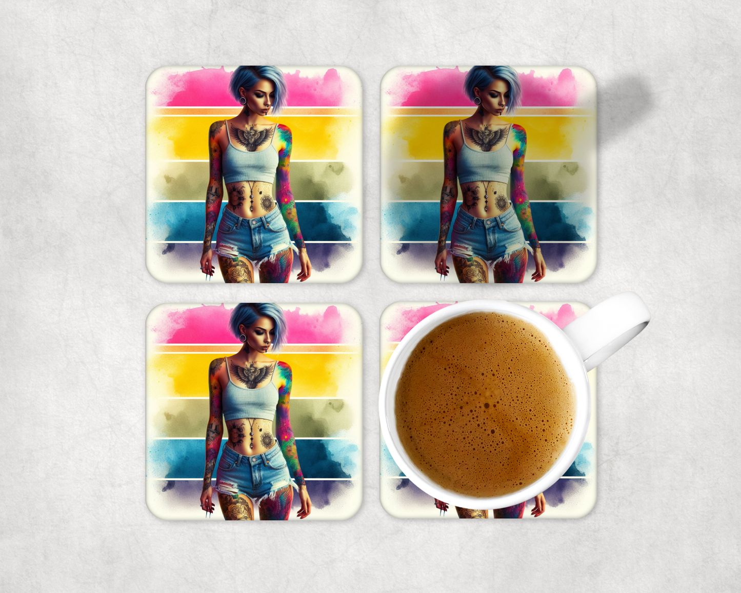 Glass Square Coasters 10 x 10cm (Set of 4) Collection 1