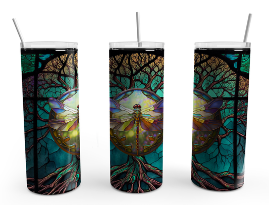 Dragonfly Stained Glass Sublimation Design