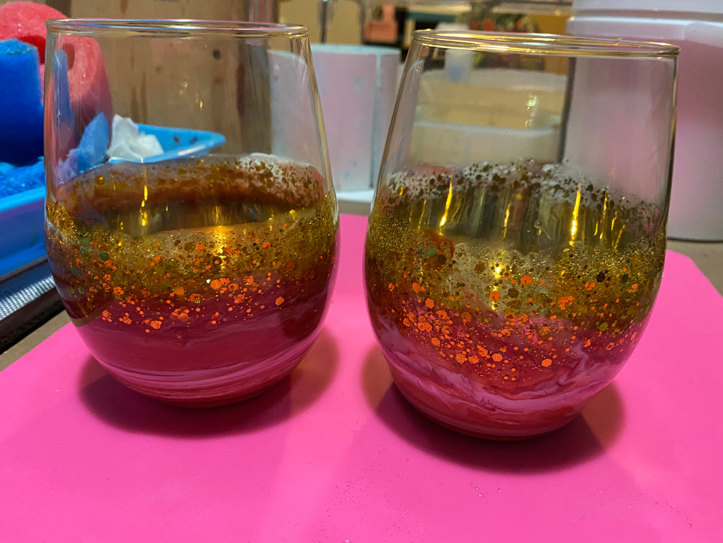Resin Glasses Set of 2 (pics as examples)