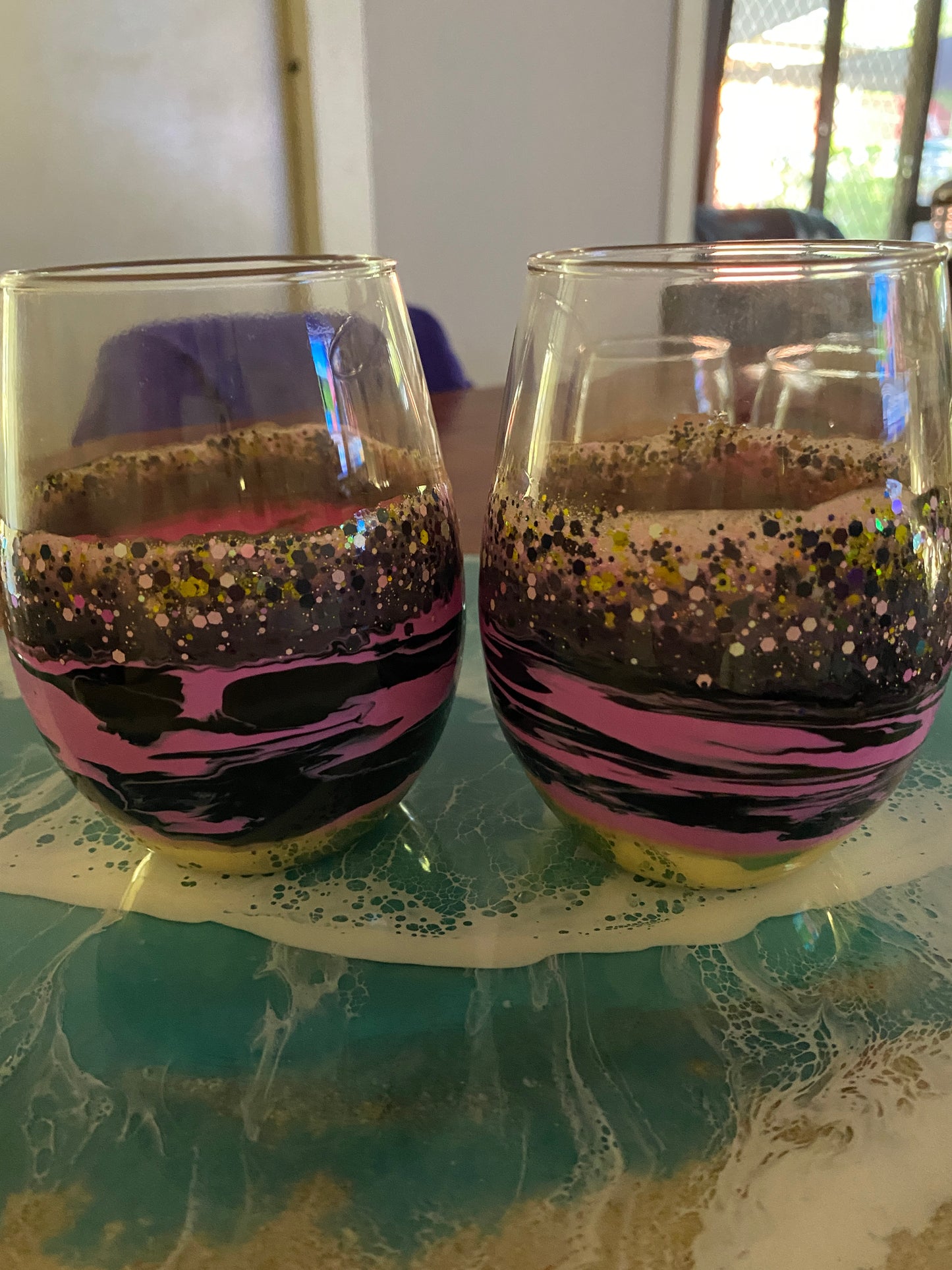 Resin Glasses Set of 2 (pics as examples)
