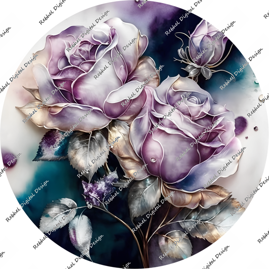 Mouse Pad/ Chopping board 3D Elegant purple and gold design