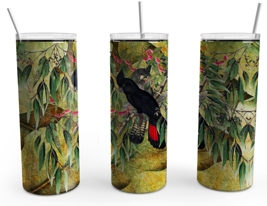 Black Cockatoos-Green background.