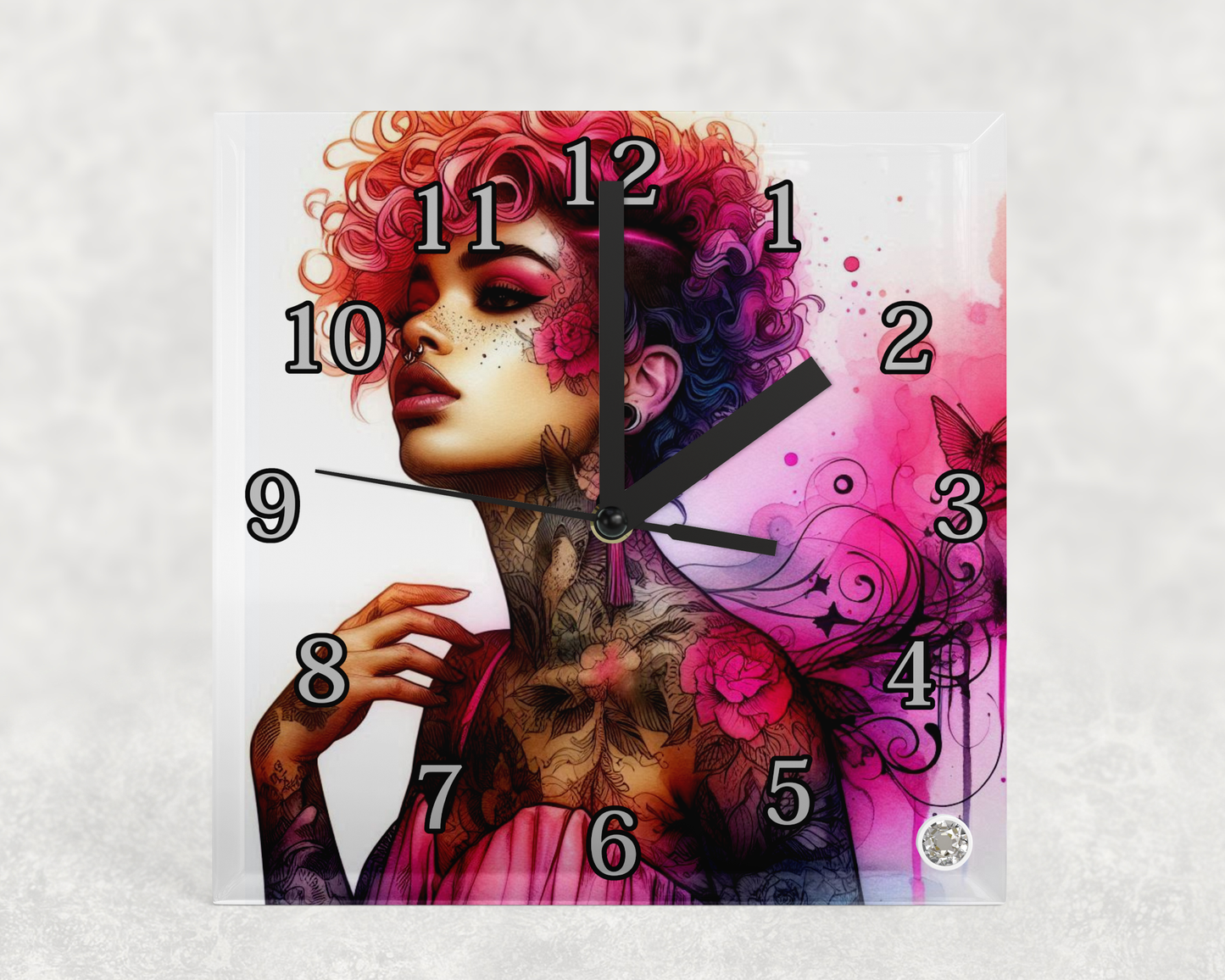 Glass clocks with Stand 20 x 20cm. Collection 2