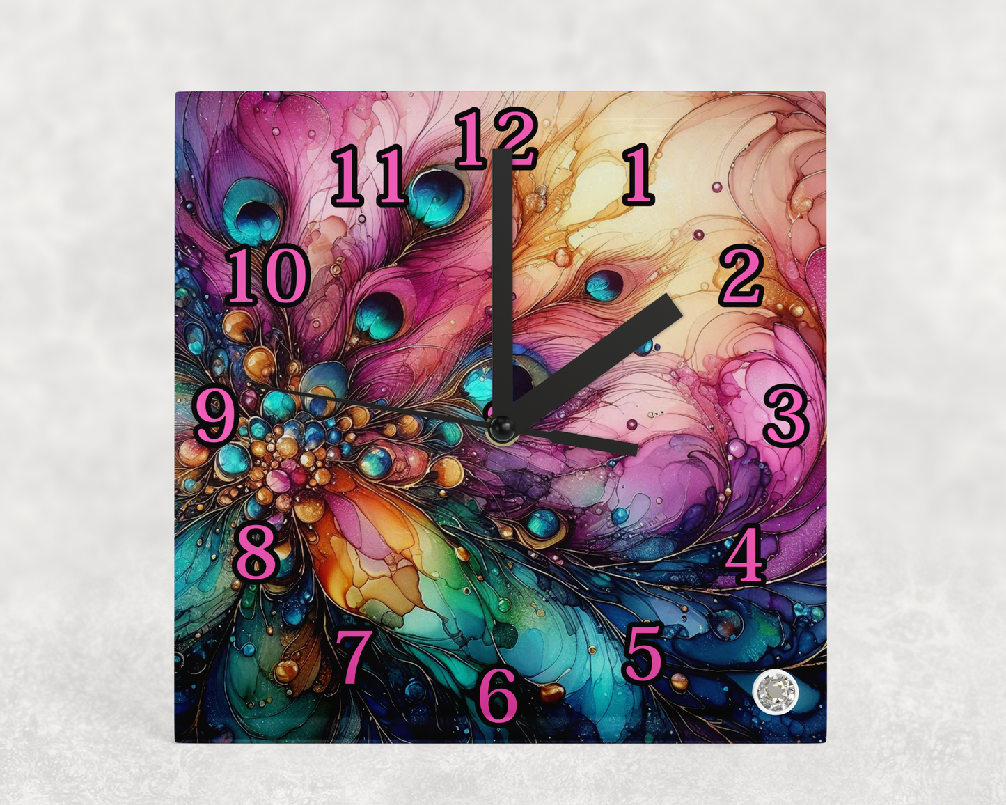 Glass clocks with Stand 20 x 20cm. Collection 2