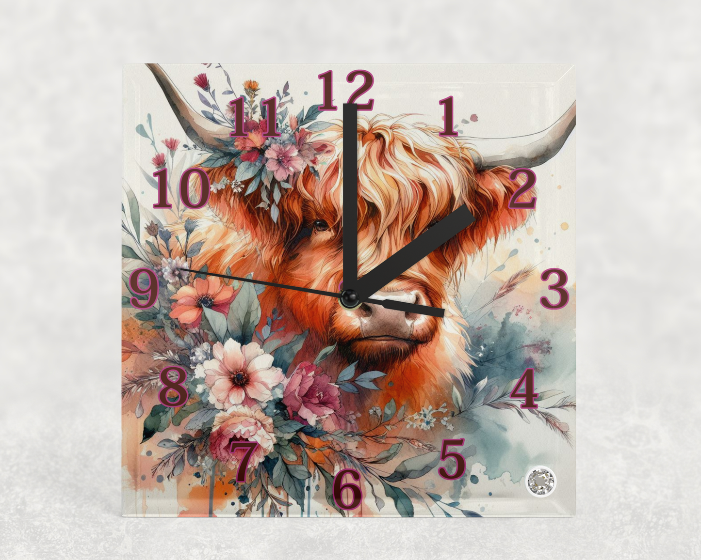 Glass clocks with Stand 20 x 20cm. Collection 2