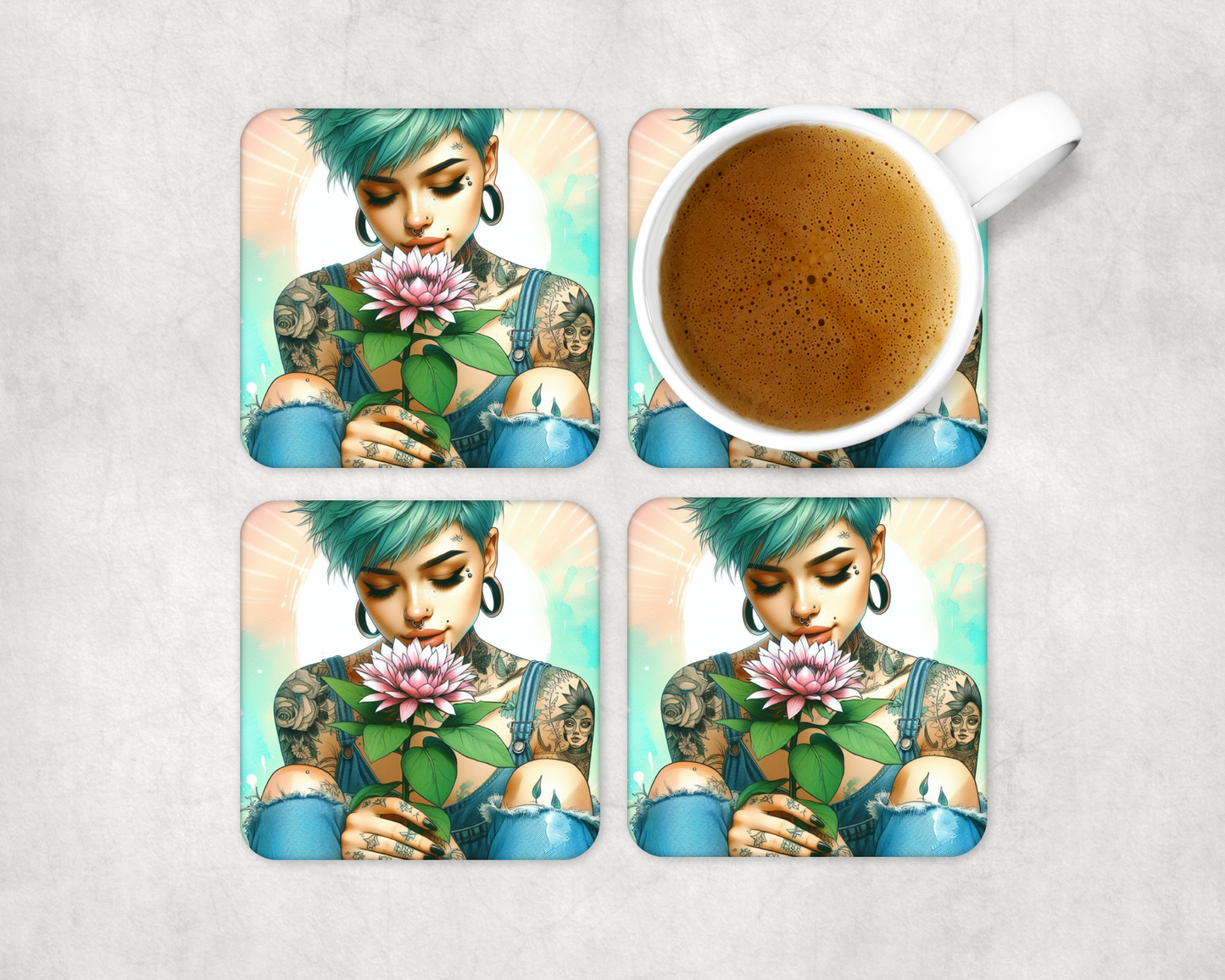 Glass Square Coasters 10 x 10cm (Set of 4) Collection 1