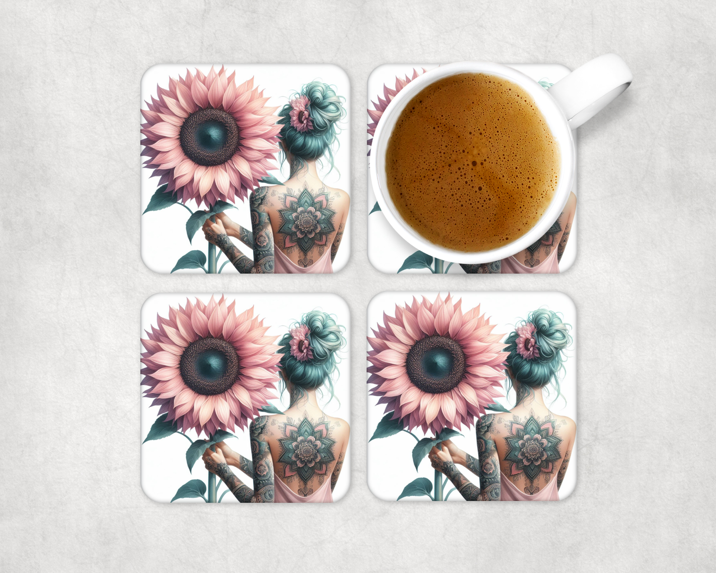 Glass Square Coasters 10 x 10cm (Set of 4) Collection 1