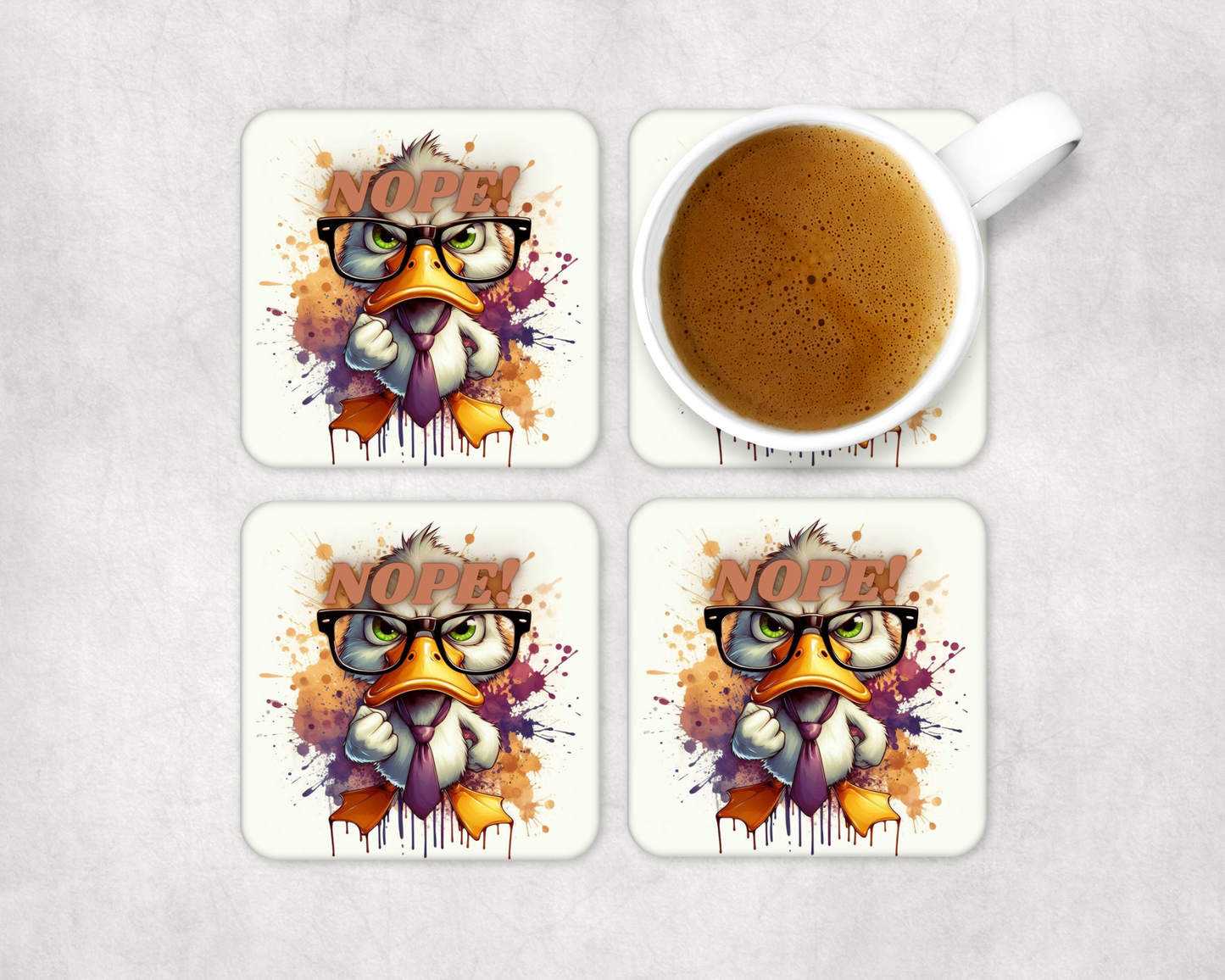 Glass Square Coasters 10 x 10cm (Set of 4) Collection 1