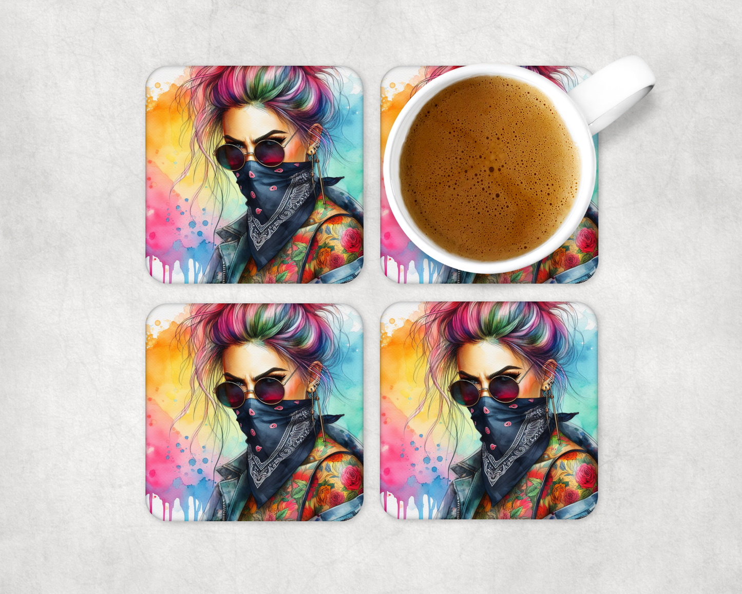 Glass Square Coasters 10 x 10cm (Set of 4) Collection 1