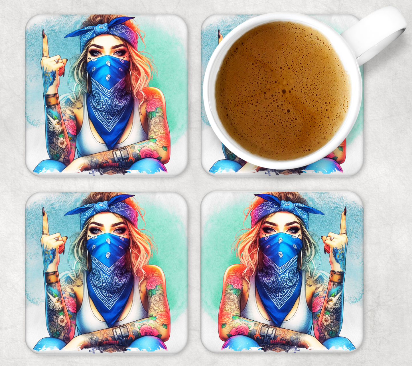 Glass Square Coasters 10 x 10cm (Set of 4) Collection 1