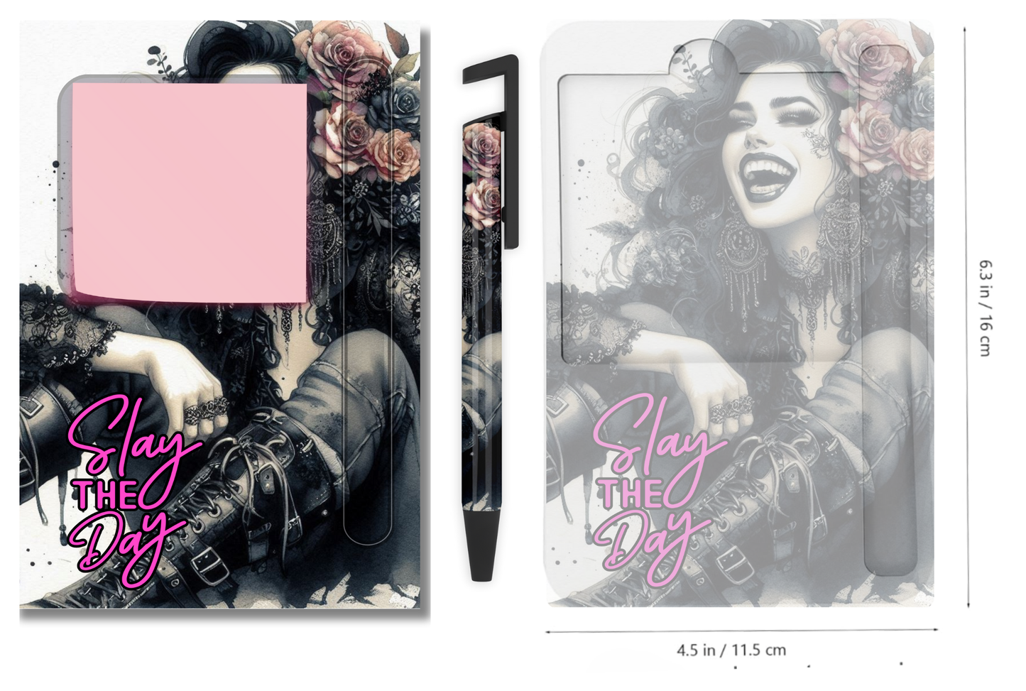 Sticky Note Holders Designs, with matching pen Design. Collection 1