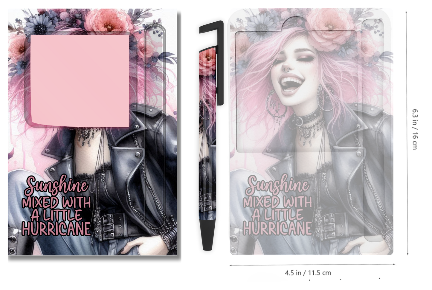 Sticky Note Holders Designs, with matching pen Design. Collection 1