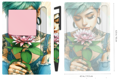 Sticky Note Holders with matching pen. Collection 1. Ready made.