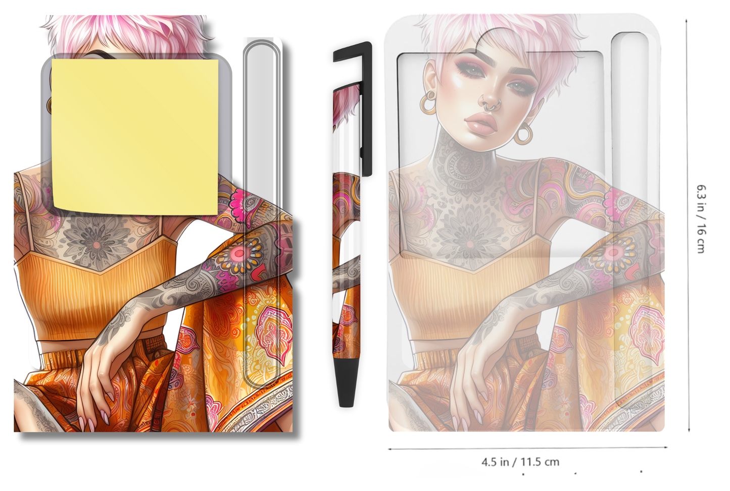 Sticky Note Holders Designs, with matching pen Design. Collection 1