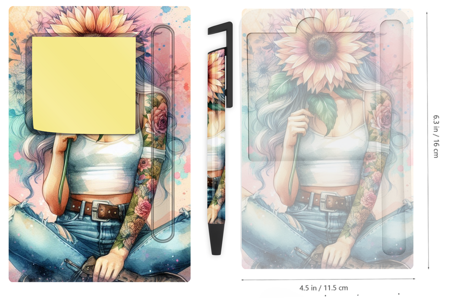 Sticky Note Holders Designs, with matching pen Design. Collection 1