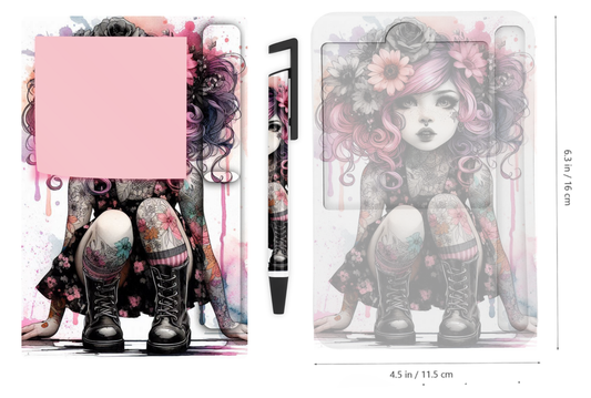 Sticky Note Holders Designs, with matching pen Design. Collection 1