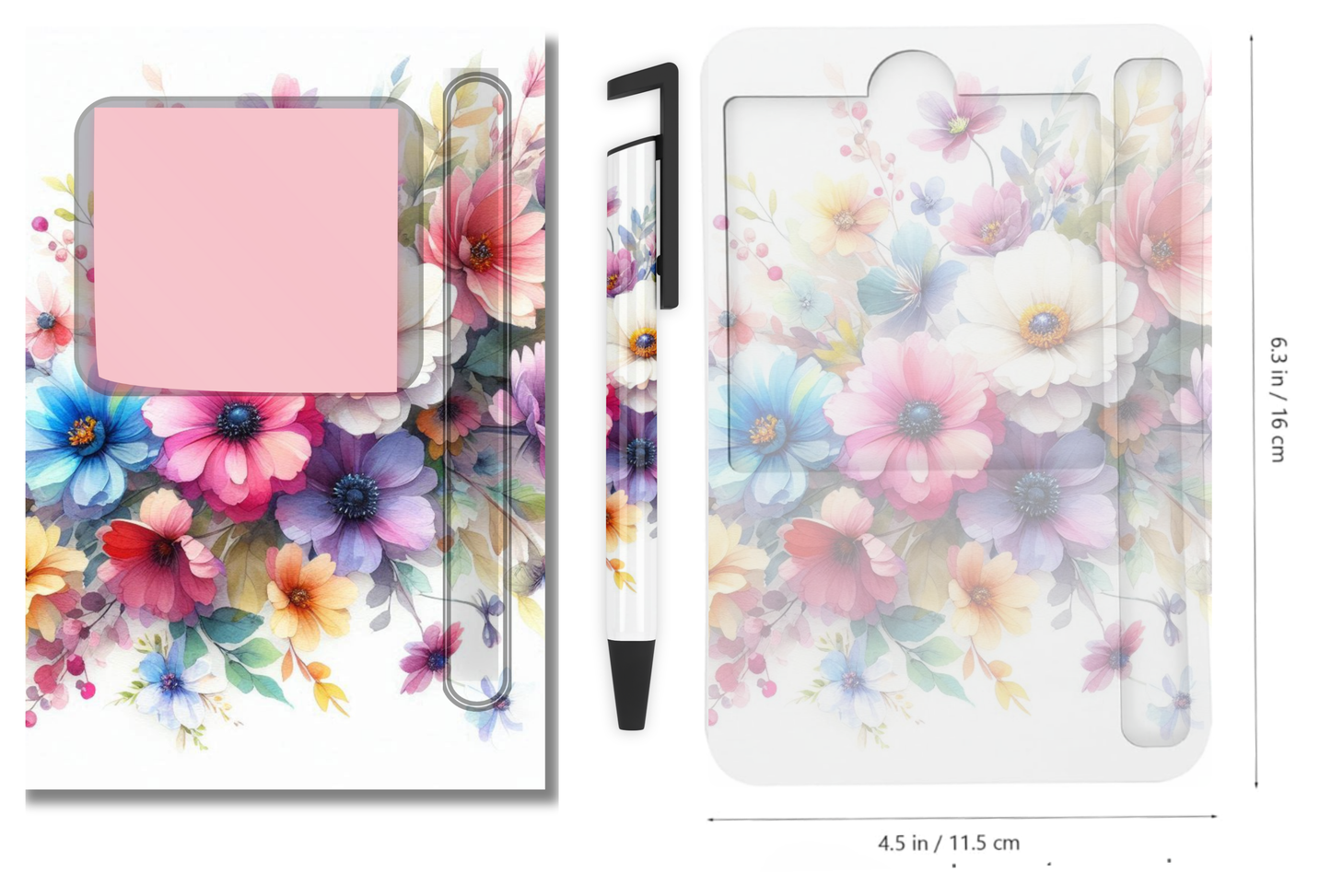 Sticky Note Holders Designs, with matching pen Design. Collection 1